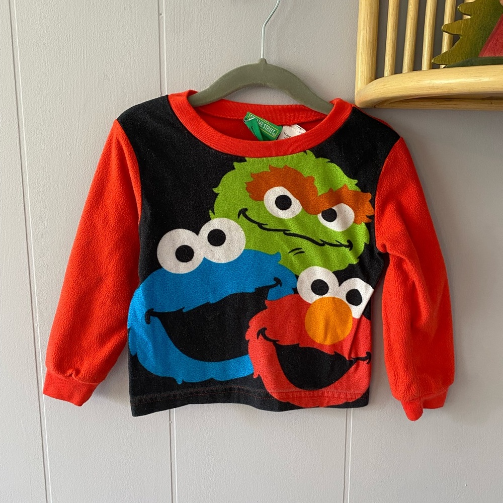 Sesame Street Black and Red Long Sleeve Tee